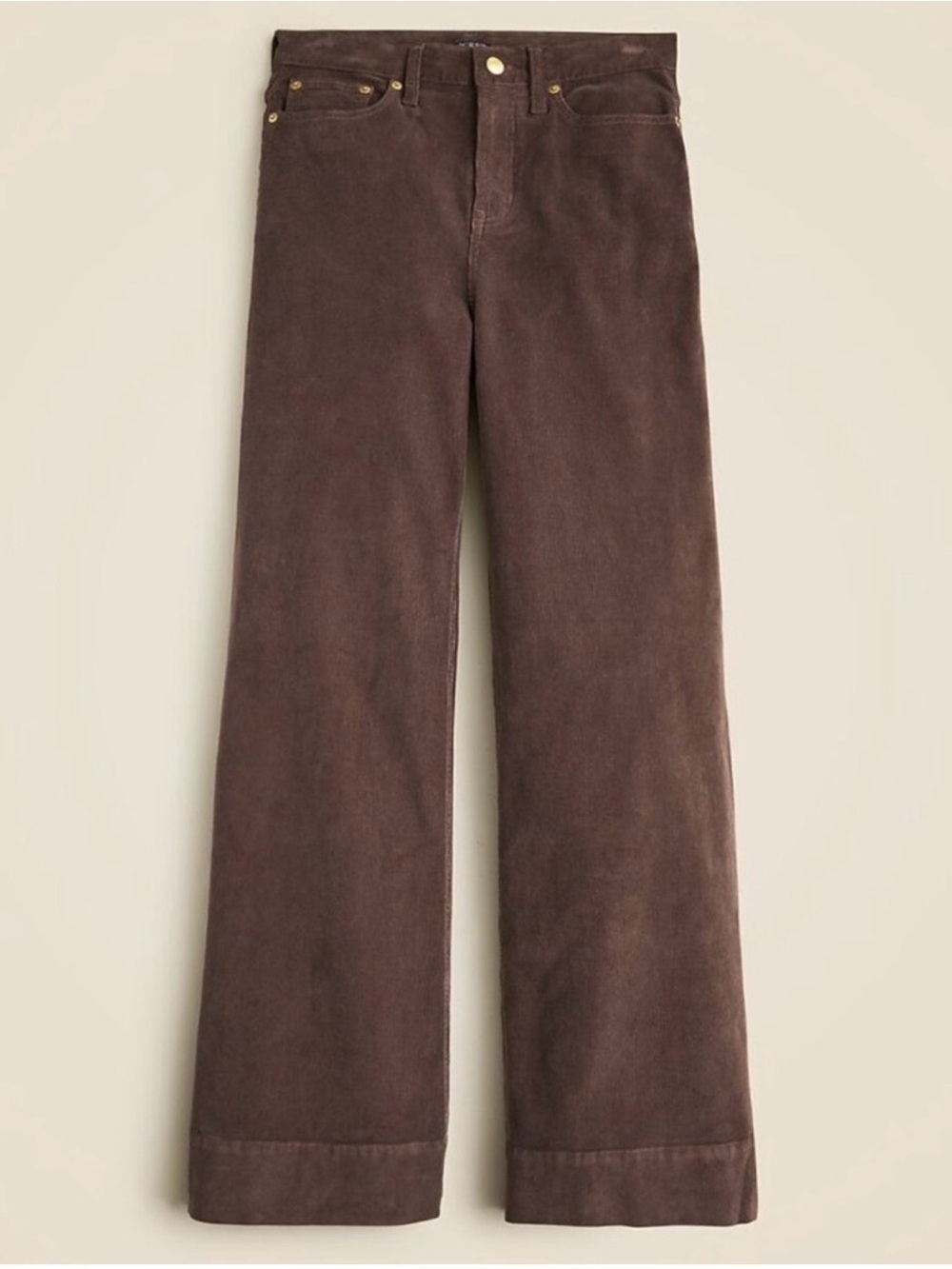 J. Crew Womens Wide Leg Flare Corduroy Trouser in Dark Brown